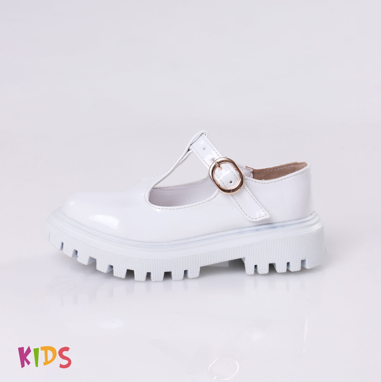 Buckle Sandal | White Glossy