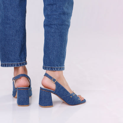 Low Heels | Denim Pearls