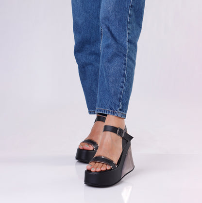 Chunky Wedge Sandal | Strap - 4 Colors