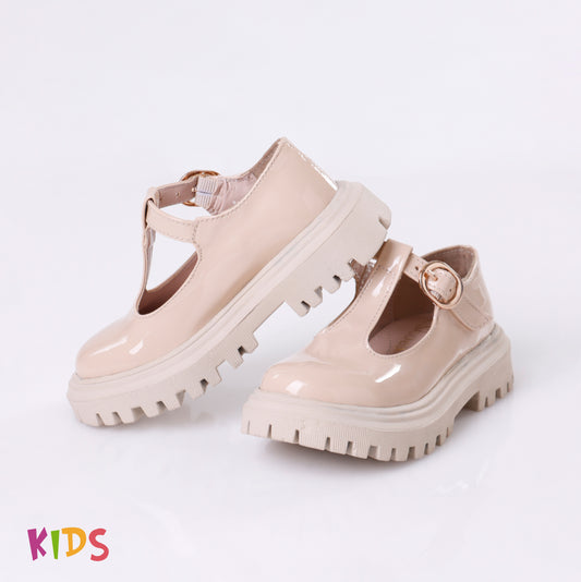 Buckle Sandal | Beige Glossy