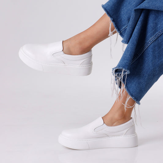 Slip On Platform | Full White