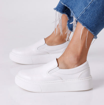 Slip On Platform | Full White