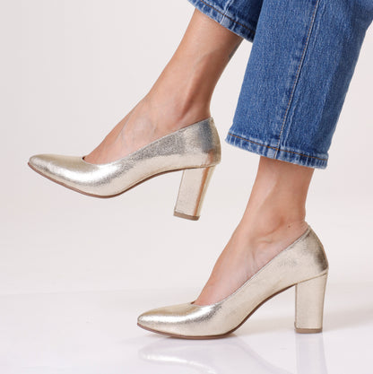 Low Heels | Cracked Gold & Silver