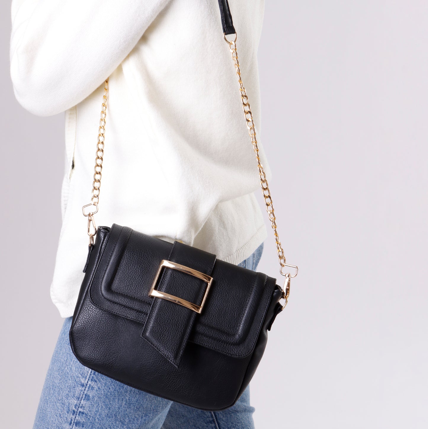 Cross Body Bag | Gold Buckle