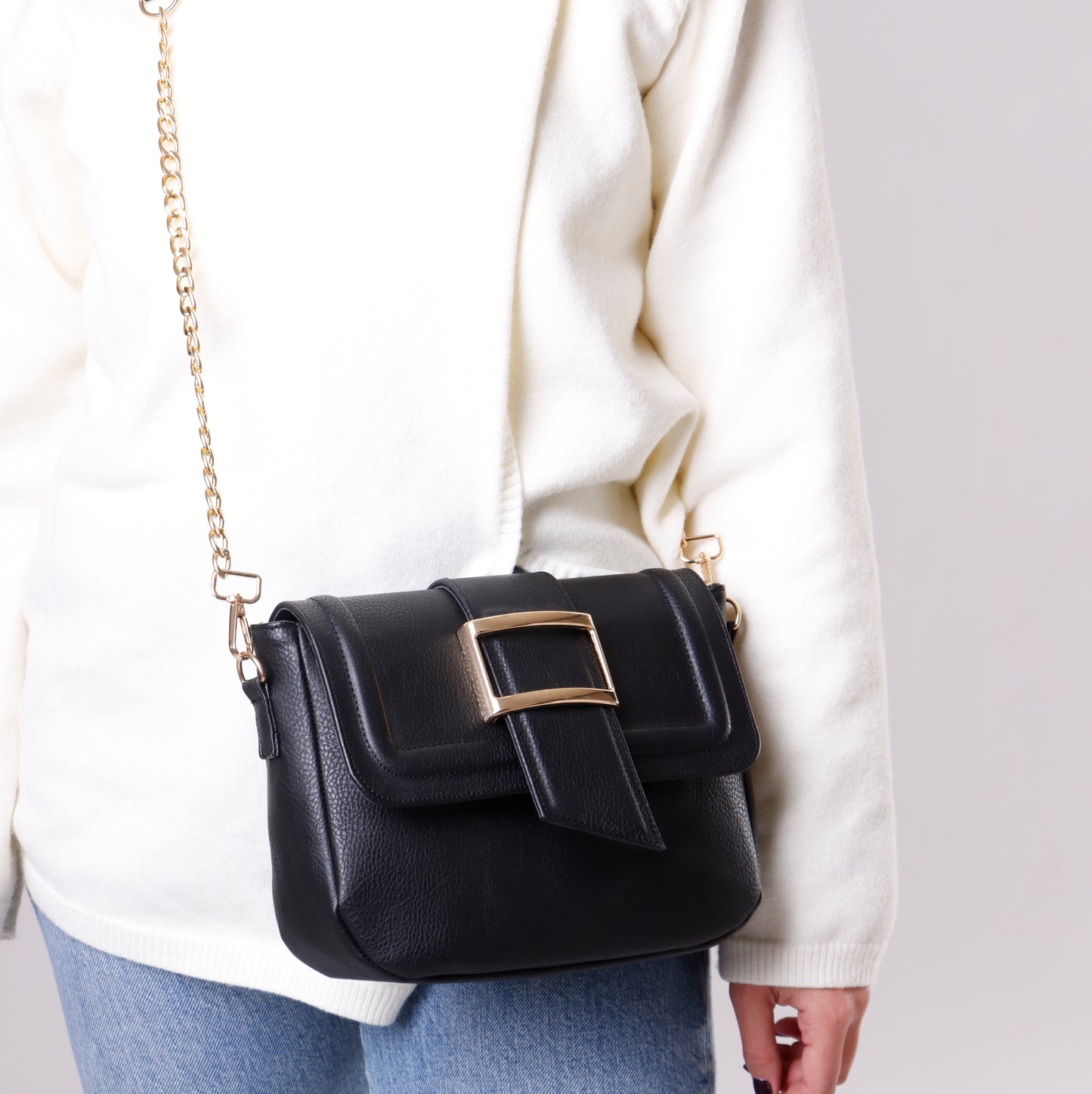 Cross Body Bag | Gold Buckle