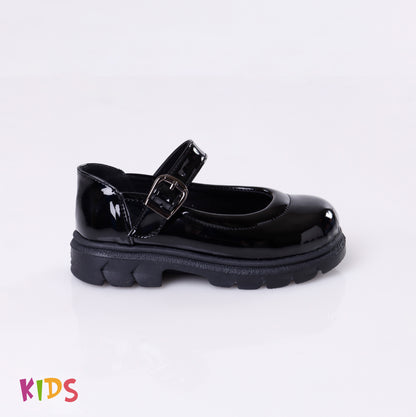 Buckle Sandal | Black Glossy