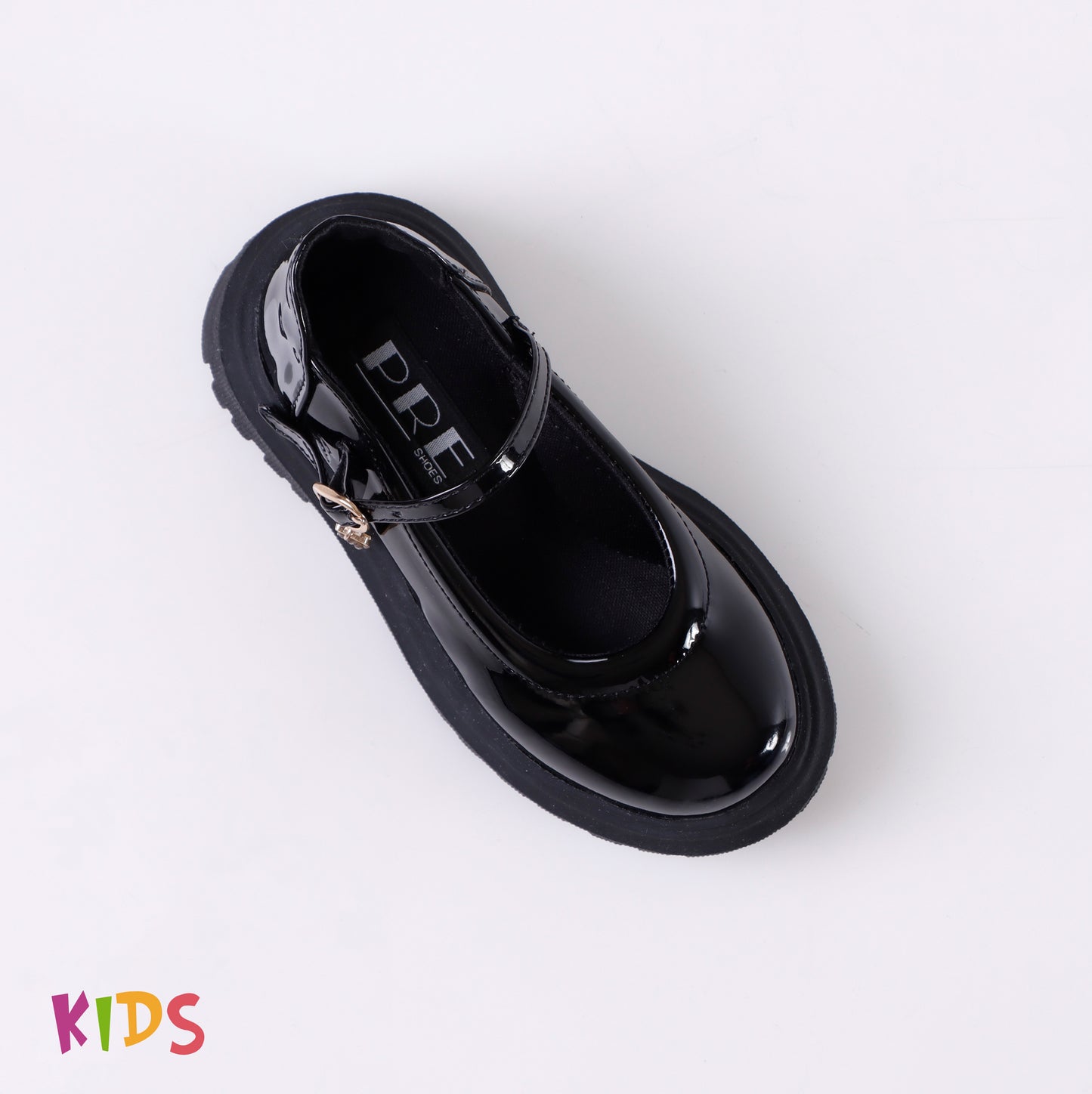 Buckle Sandal | Black Glossy