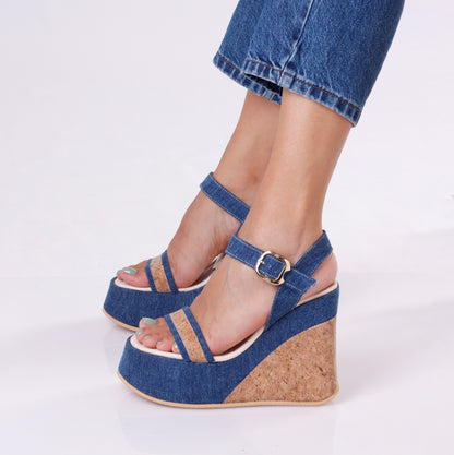 Chunky Wedge Sandal | Strap - 4 Colors