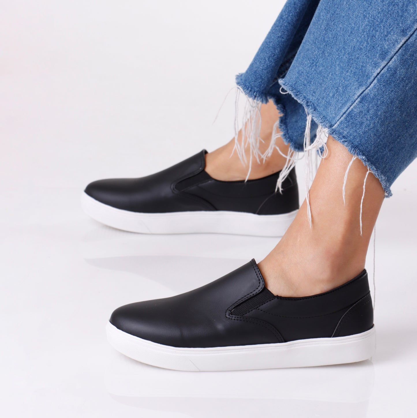 Slip On Shoes | Leather Full Black