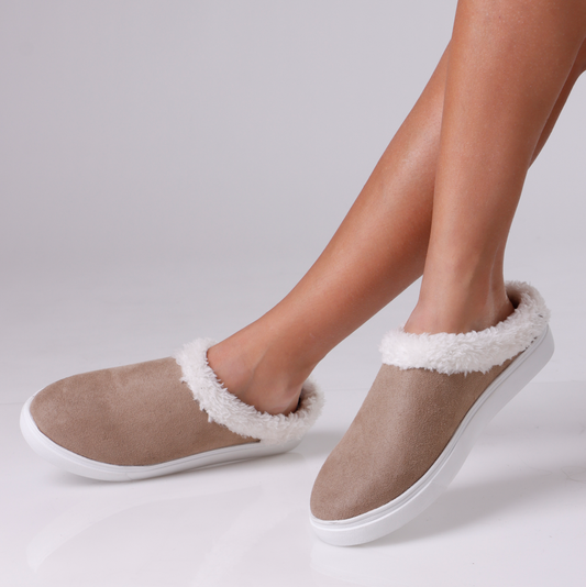 Fur-lined Slip On | Beige