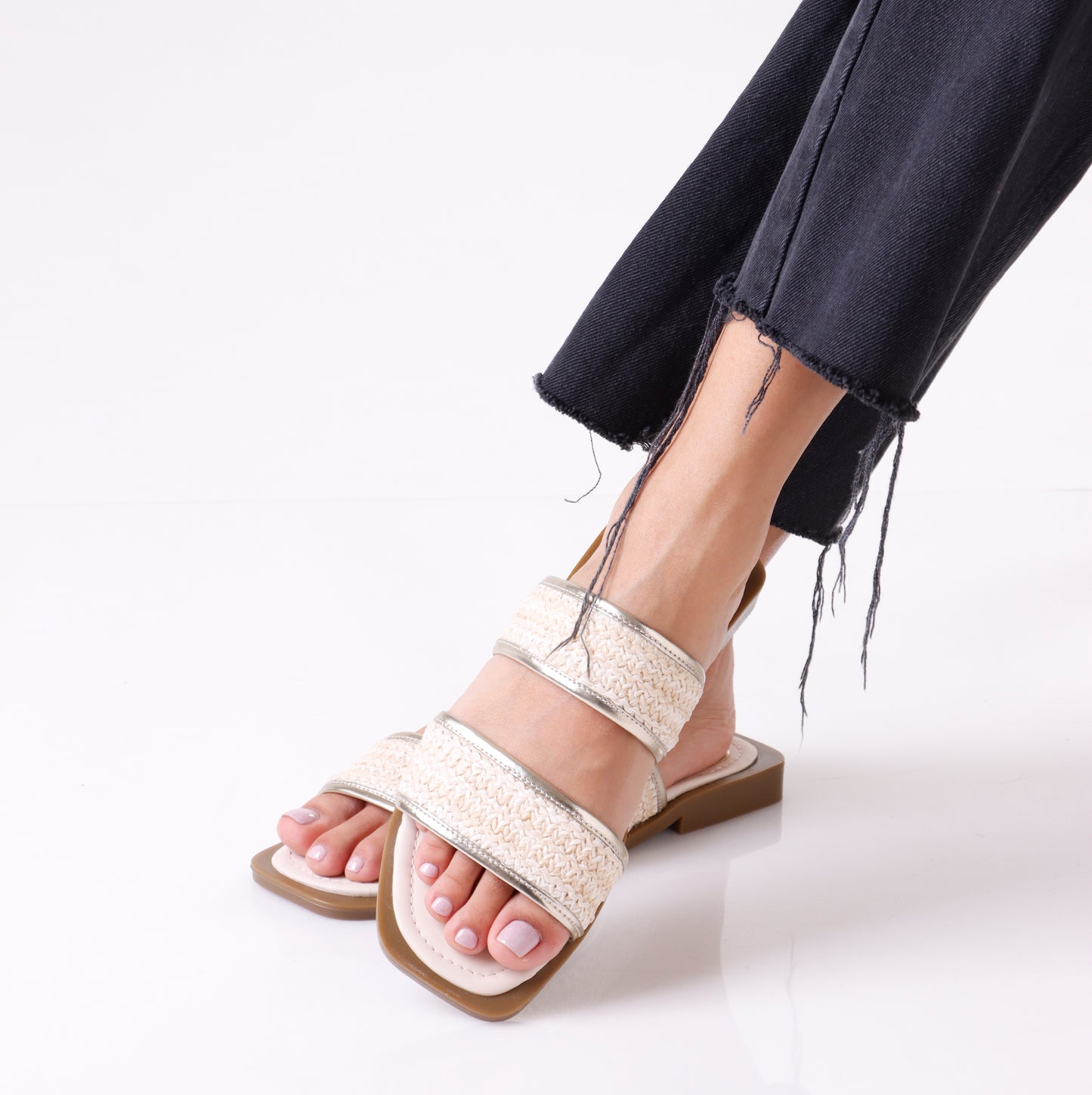 Stripes Slipper | Beige - 2 Colors