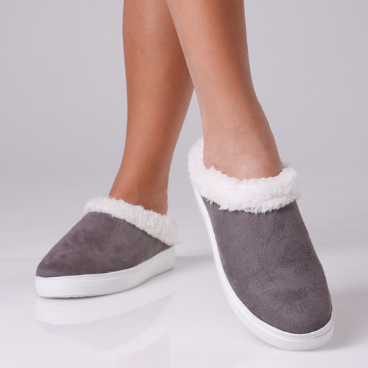 Fur-lined Slip On | Grey