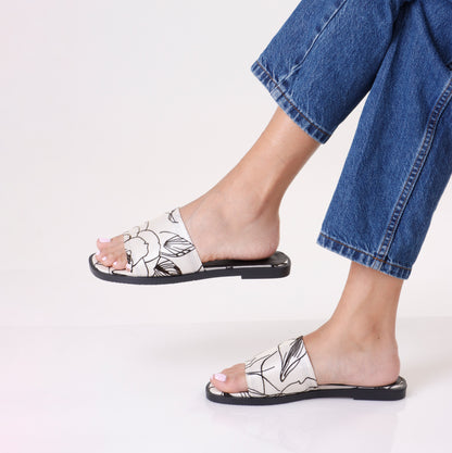 Flat Slipper | Floral & Smiley