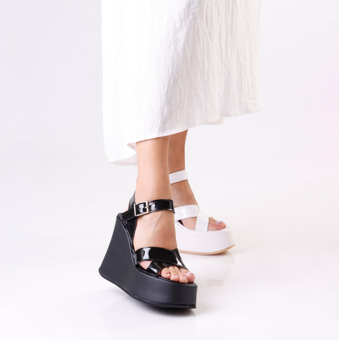 Chunky Wedge Sandal | Crossed - 3 Colors