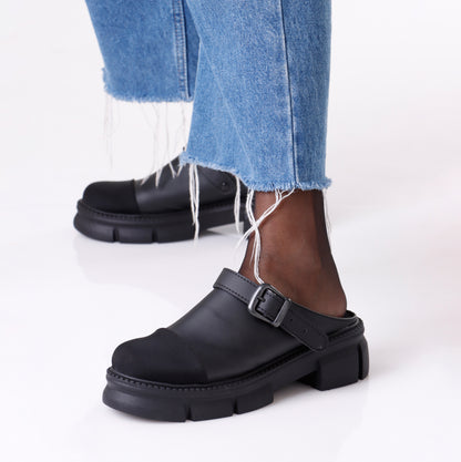 Slip on Buckle Loafer | Black Matte