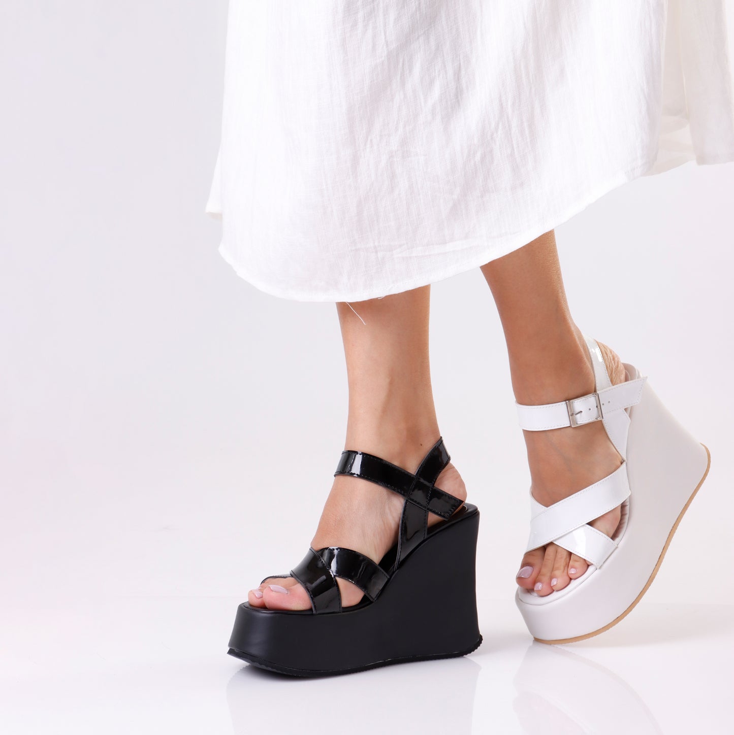 Chunky Wedge Sandal | Crossed - 3 Colors