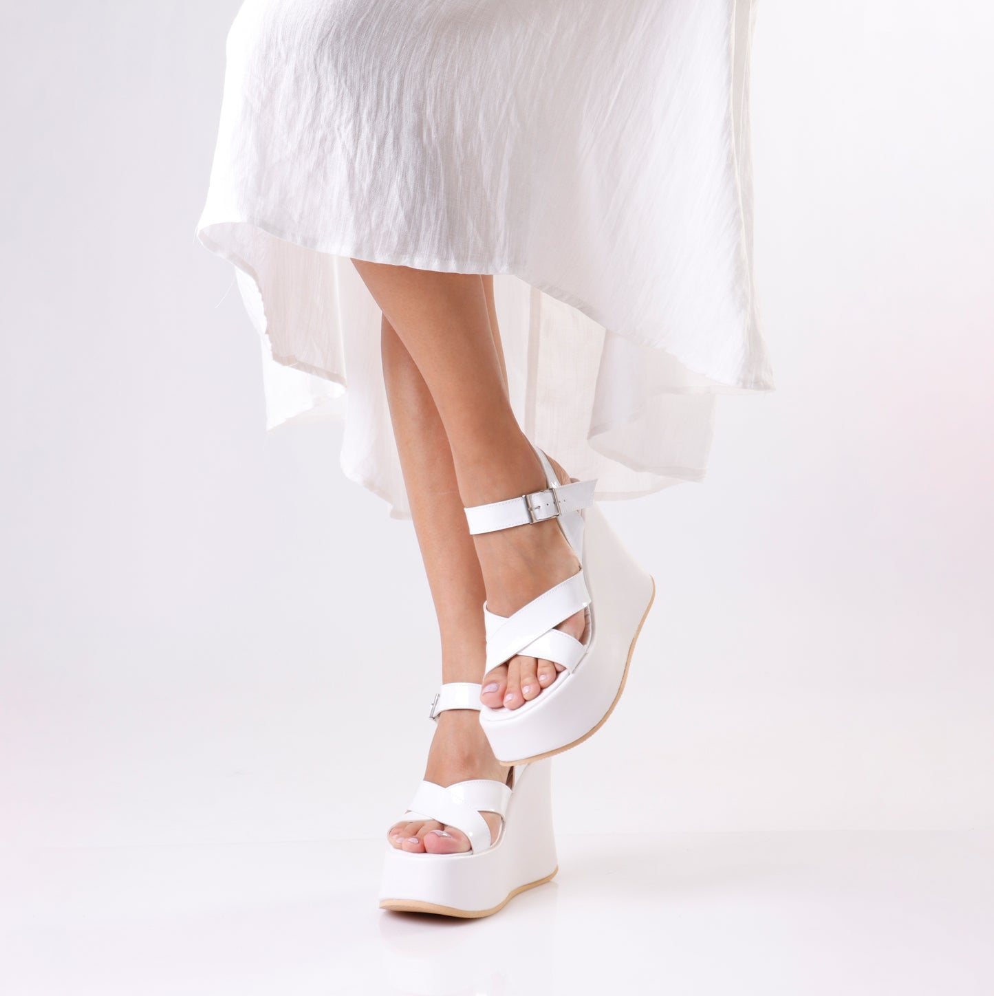 Chunky Wedge Sandal | Crossed - 3 Colors