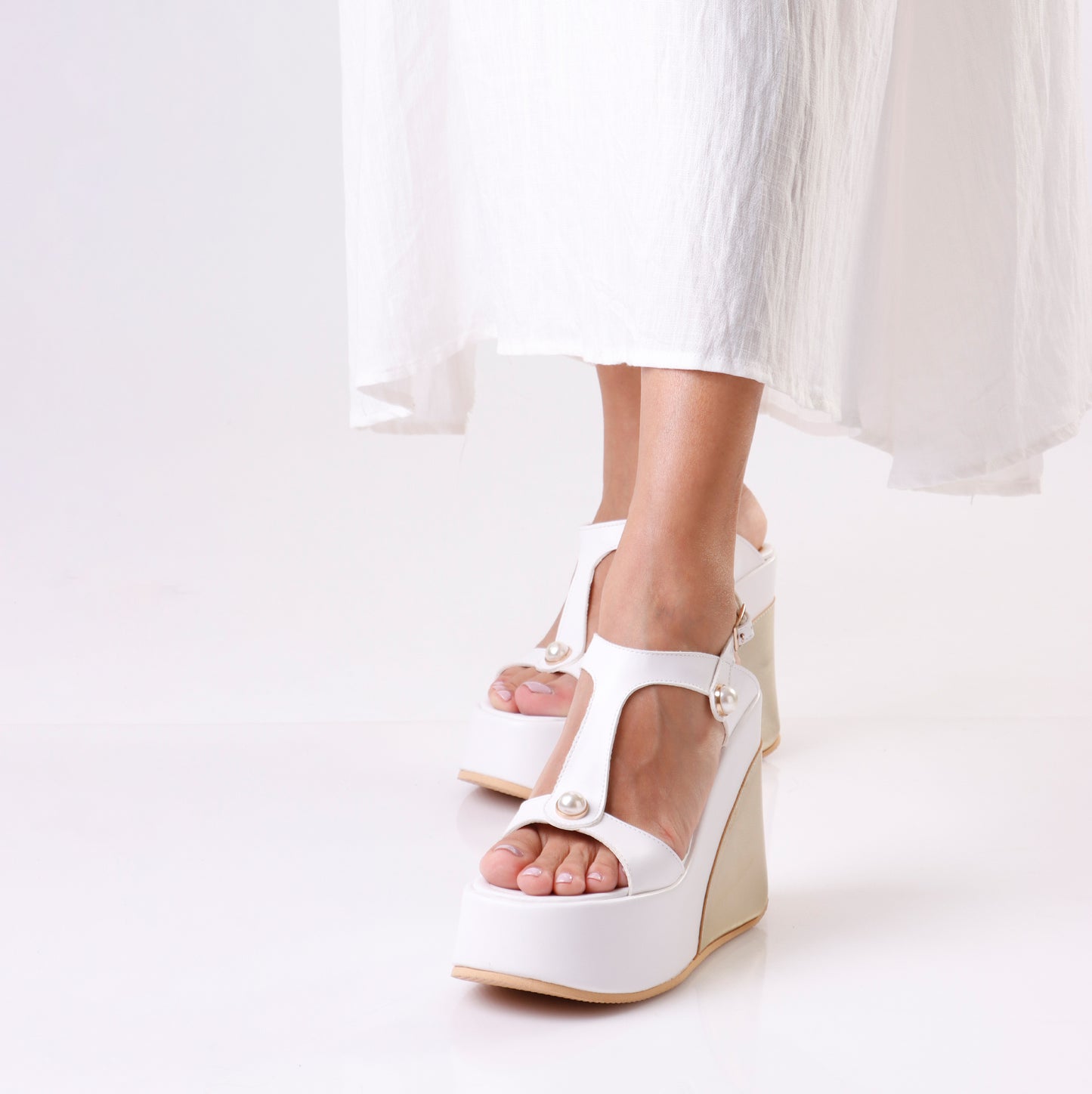 Chunky Wedge Sandal | Pearls - 2 Colors