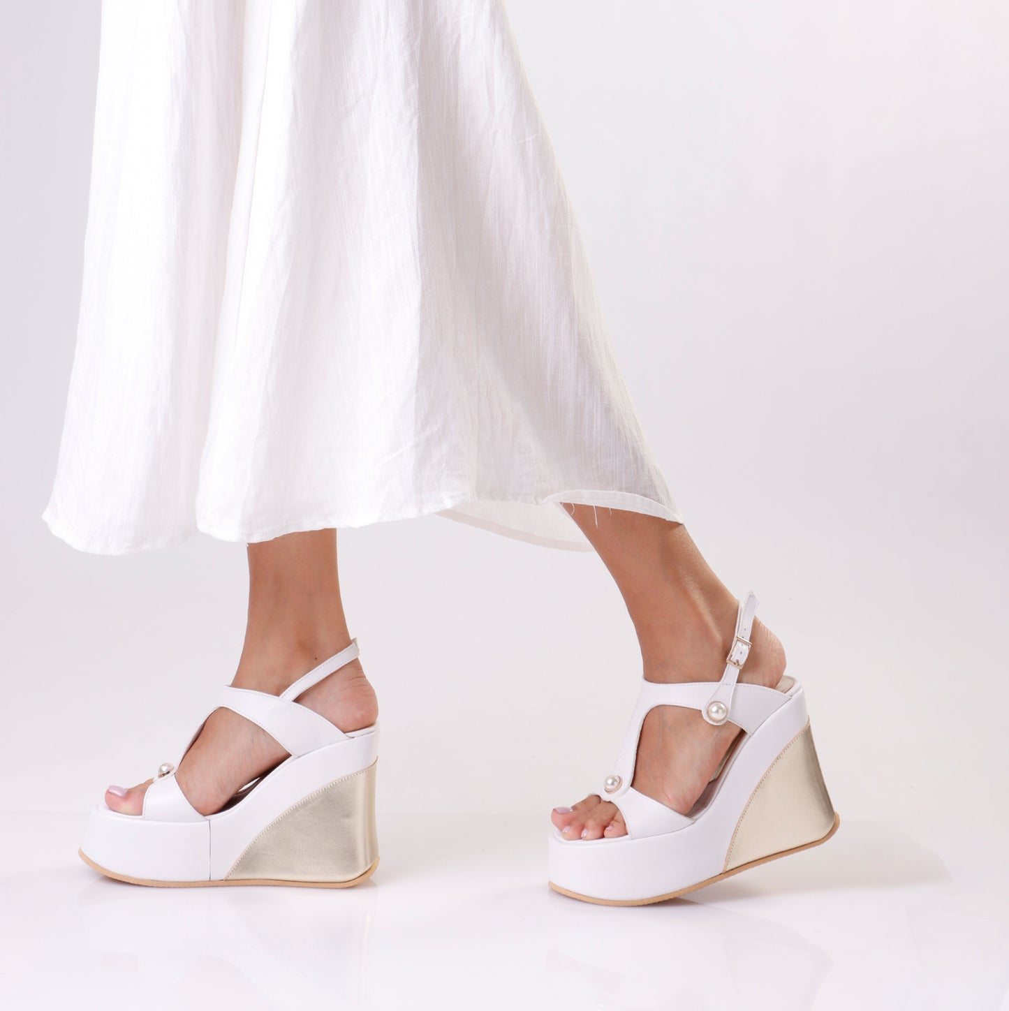 Chunky Wedge Sandal | Pearls - 2 Colors